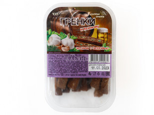 Ведро Ржаные гренки  с беконом: Сурские гренки Чеснок с зеленью (100 гр)